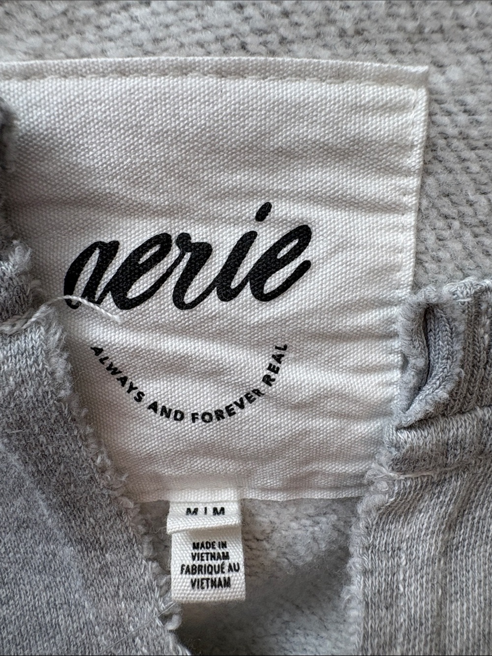 NWT Aerie Heather Gray Crewneck Sweatshirt with Crochet Details Size M - Picture 3 of 7